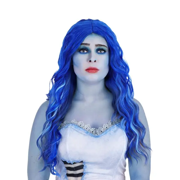 Women's Corpse Bride Emily Blue Costume Wig