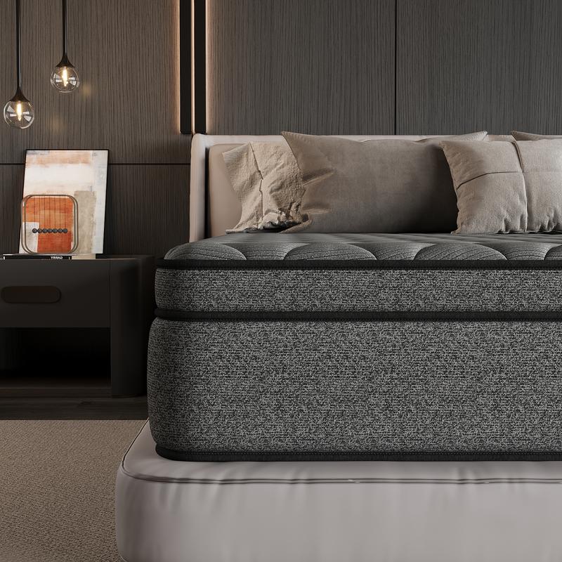 mattress Comfortable Sleep Solution 10"/12"/14" Hybrid Mattress with Gel Memory Foam & Individually Wrapped Coils for Medium Firmness Cool Sleep Support Fits Twin Full Queen King Sizes