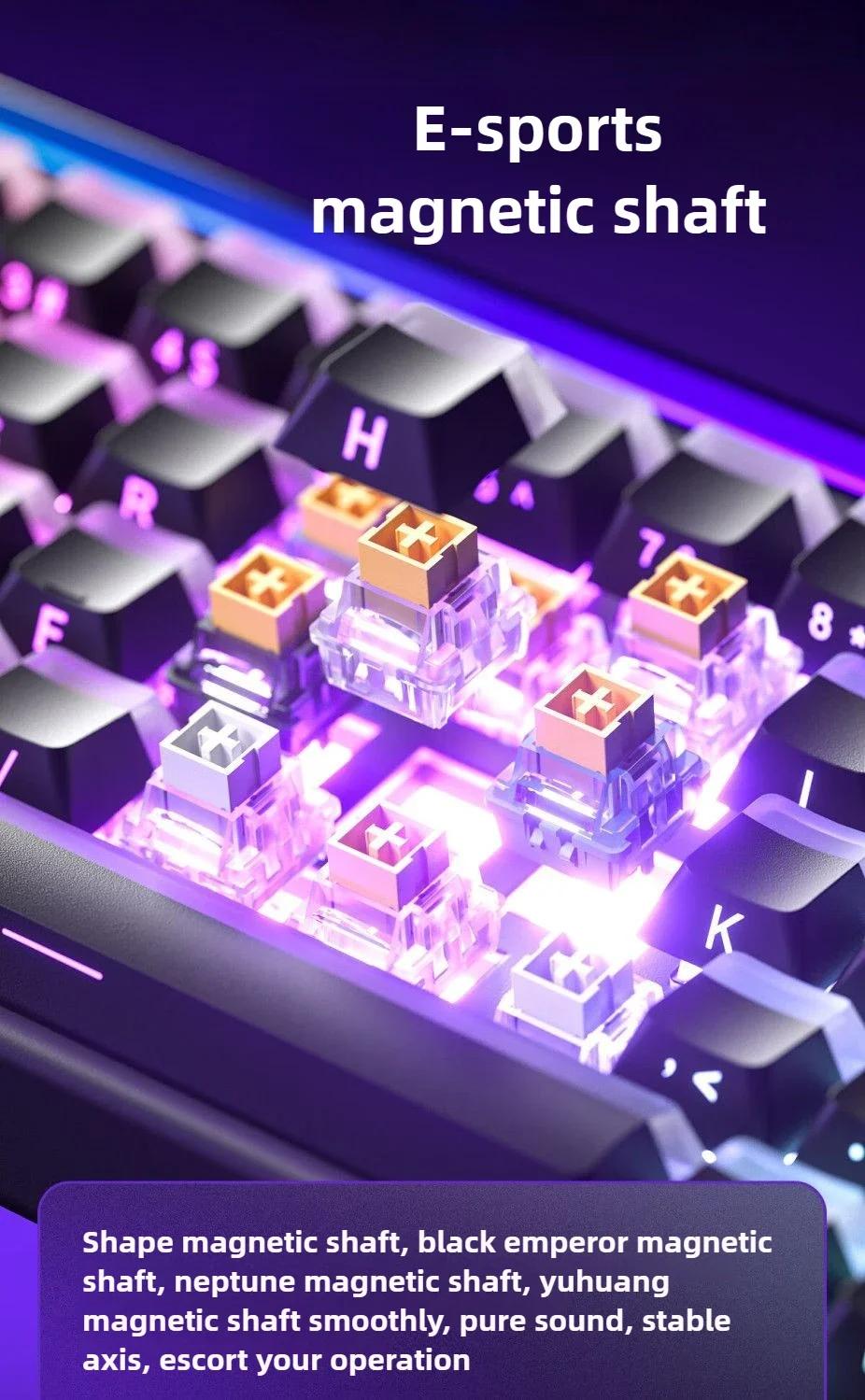 AULA HERO 68HE 60% Gaming Keyboard Wired Hall Effect Magnetic Switch with Adjustable Actuation Rapid Trigger Mode 8K Hz Polling Rate 0.125ms Latency Side Printed PBT Keycaps RGB Backlit