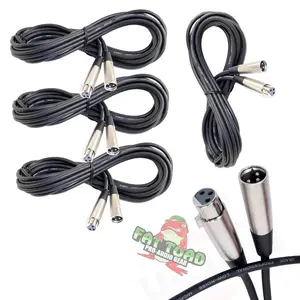 Microphone Cables by FAT TOAD | (4 Pack) 20ft Pro Audio XLR Mic Cord Patch Extension with Female & Male Connector | 24 AWG Shielded Wire & Balanced for Recording Studio Mixer | Live Sound Stage Gear