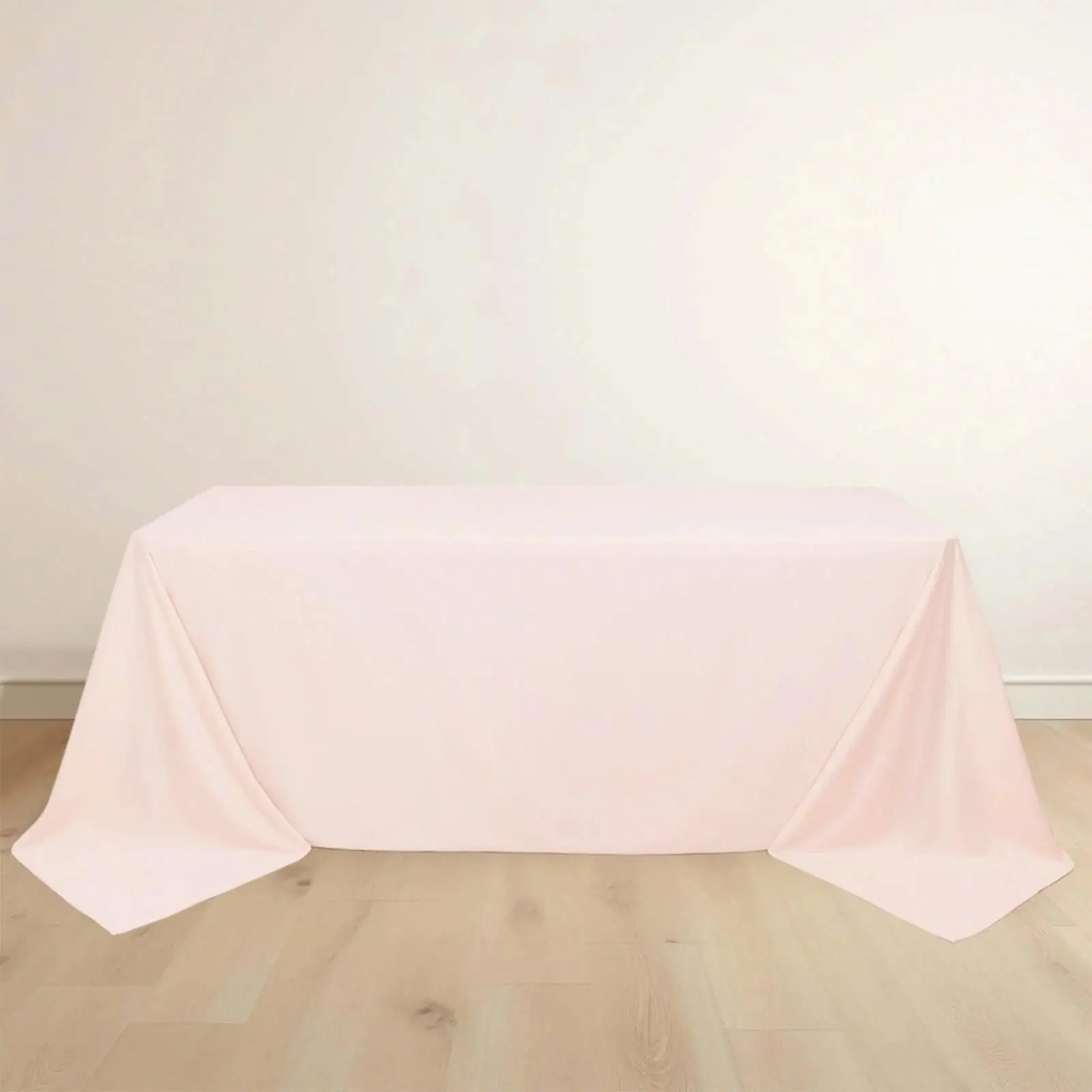 1-Piece Seamless Scuba Rectangular Tablecloth, 90"x132" Blush Pink, Machine Washable, Non-Bleachable, Ideal for Banquet Halls, Restaurants, One-Piece