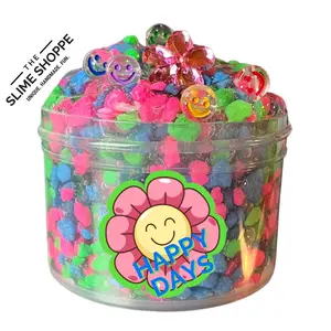 Crunchy Slime | Happy Days | Crunchy Slime Neon Scented | DIY Kit 6oz Squishy
