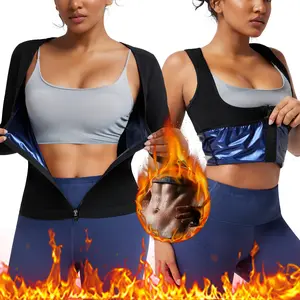 Sweat Vest for Women Waist Trainer Vest for Women Sauna Suit Sweat Shirt Tank Top Body Shaper, Sleeveless Sweat Shapewear Zipper Workout Vest