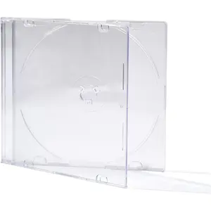 Maxtek Ultra Thin 5.2mm Slim Clear CD Jewel Case with Built in Frost Clear Tray, 100 Pack.