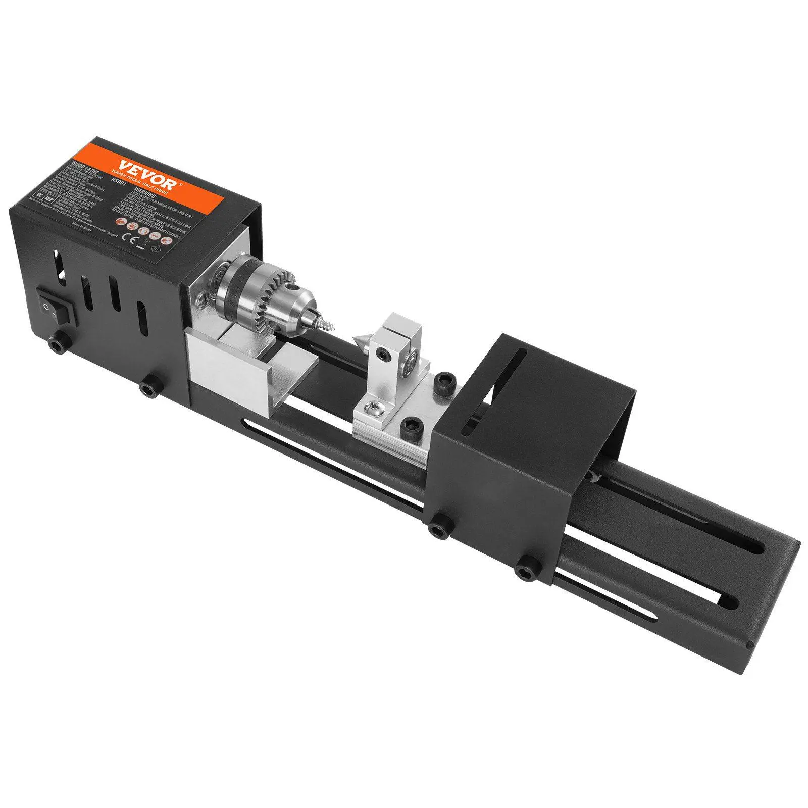 Mini Lathe Machine, 2.76 in x 6.3 in, 24VDC 96W Mini Wood Lathe Tools Milling Machine Accessories, 7 Speeds 4220/5300/5650/6350/