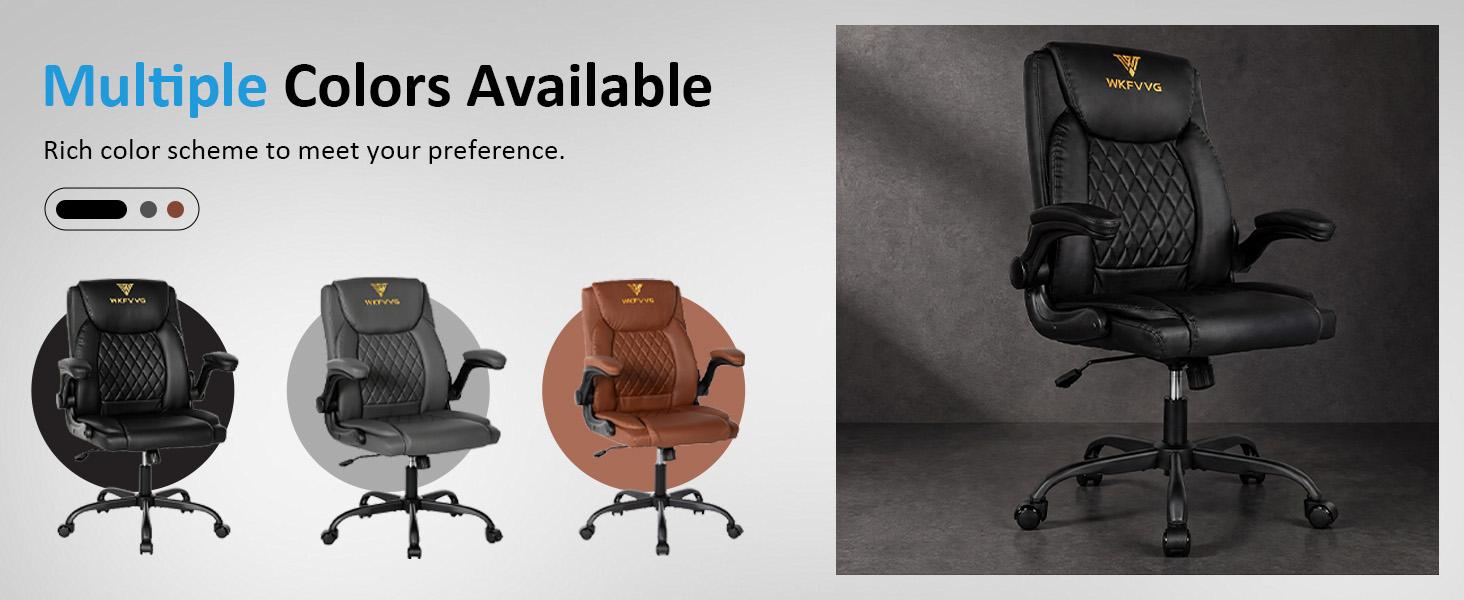 YUBAO Adjustable Ergonomic Chair for Adults - PU Leather, High-Density Sponge Padded Seat, Lumbar Ergonomic Support, Swivel Armrests, Foldable for Small Spaces, Work From Home Setup, Supportive Sitting, Requires Assembly Office Furniture, Wfh Setup