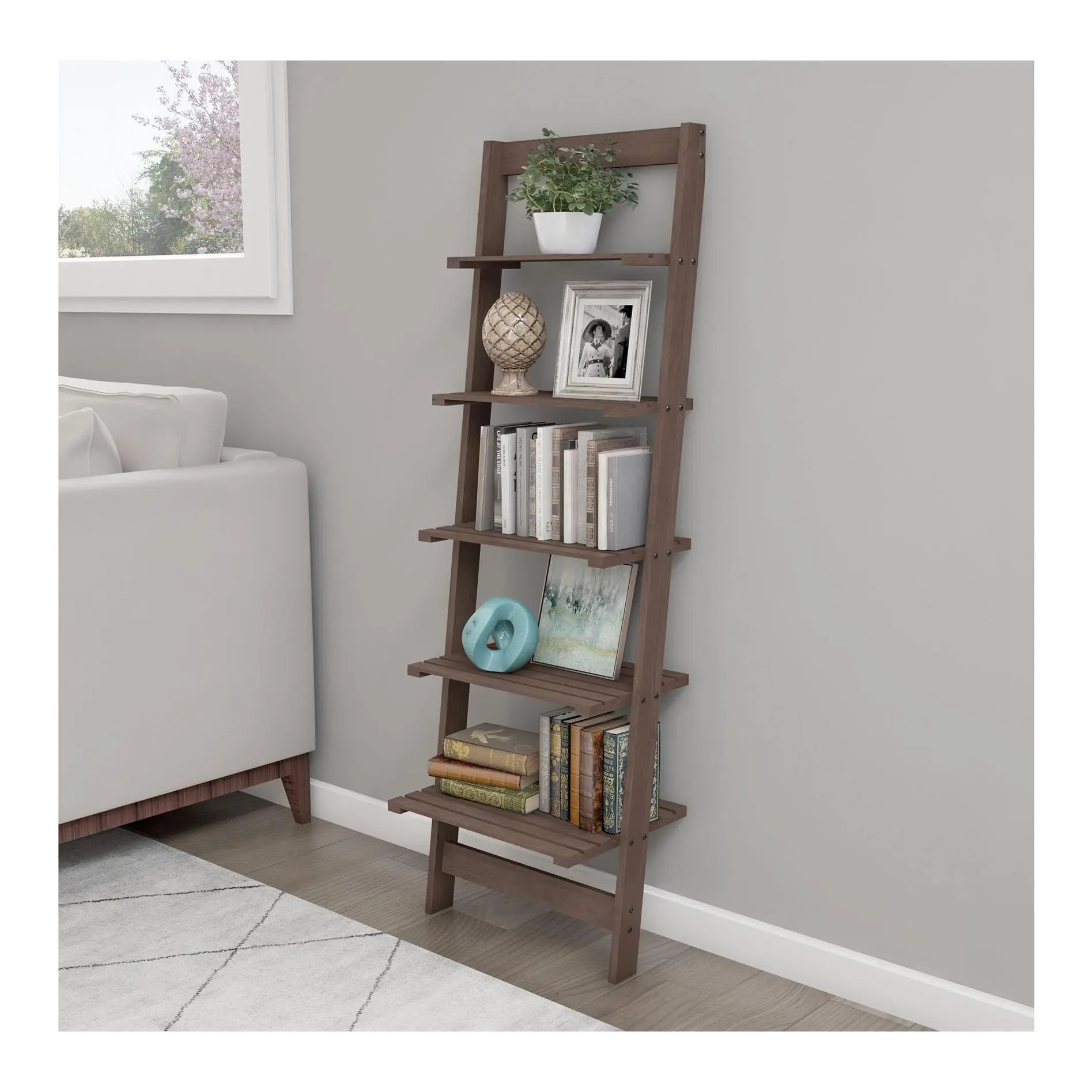 Lavish Home Bookshelf Ladder Shelf Decorative Book Shelves Lavish Home Bookshelf Ladder Shelf Decorative Book Shelves