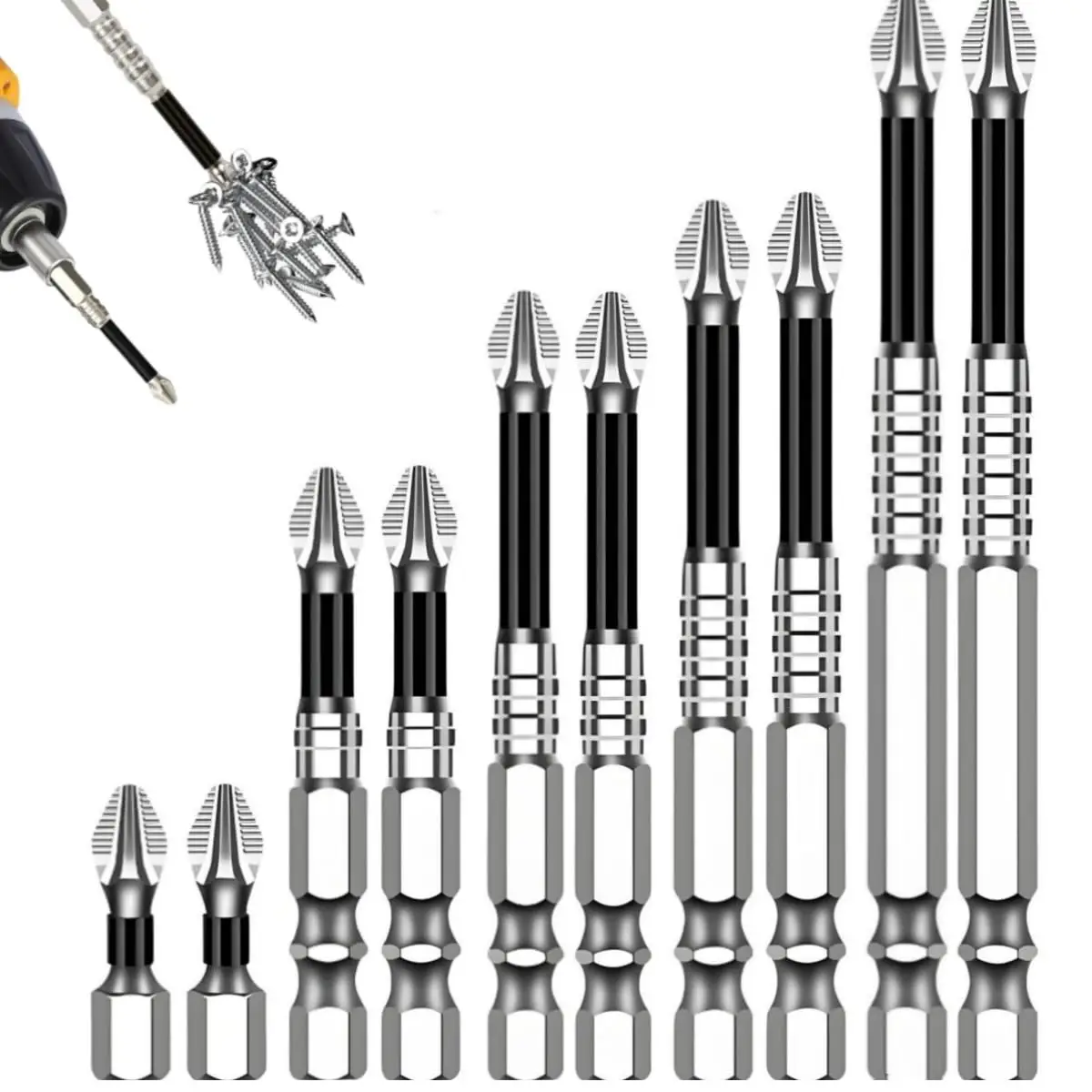 High Magnetic Screwdriver Drill Bit Set, Strong Magnetic Durability Screwdriver Drill Bit Set, Magnetic Electric Screwdriver Set, Electric Precision S