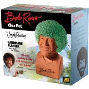 Chia Pet  Joy of Painting Bob Ross Decorative Planter Clay, Brown