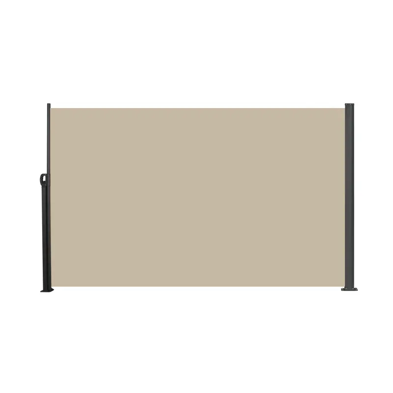 Retractable Side Screen Awning, Foldable Shade, UV Resistant, Waterproof, Windproof, Stable Sturdy Patio Privacy Screen for Garden, 118.1"x70.87"x1.58", Dark Grey-Beige, High-Quality Materials, Assembly Required