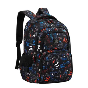 Campus Backpack with Colorful Print, Adjustable Strap, Zippered Compartment, and Top Handle for Versatile Use