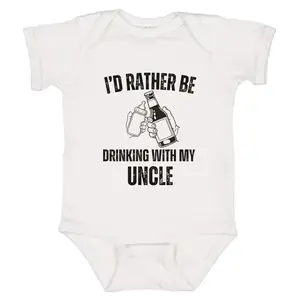 Id Rather Be Drinking With My Uncle Baby Onesie