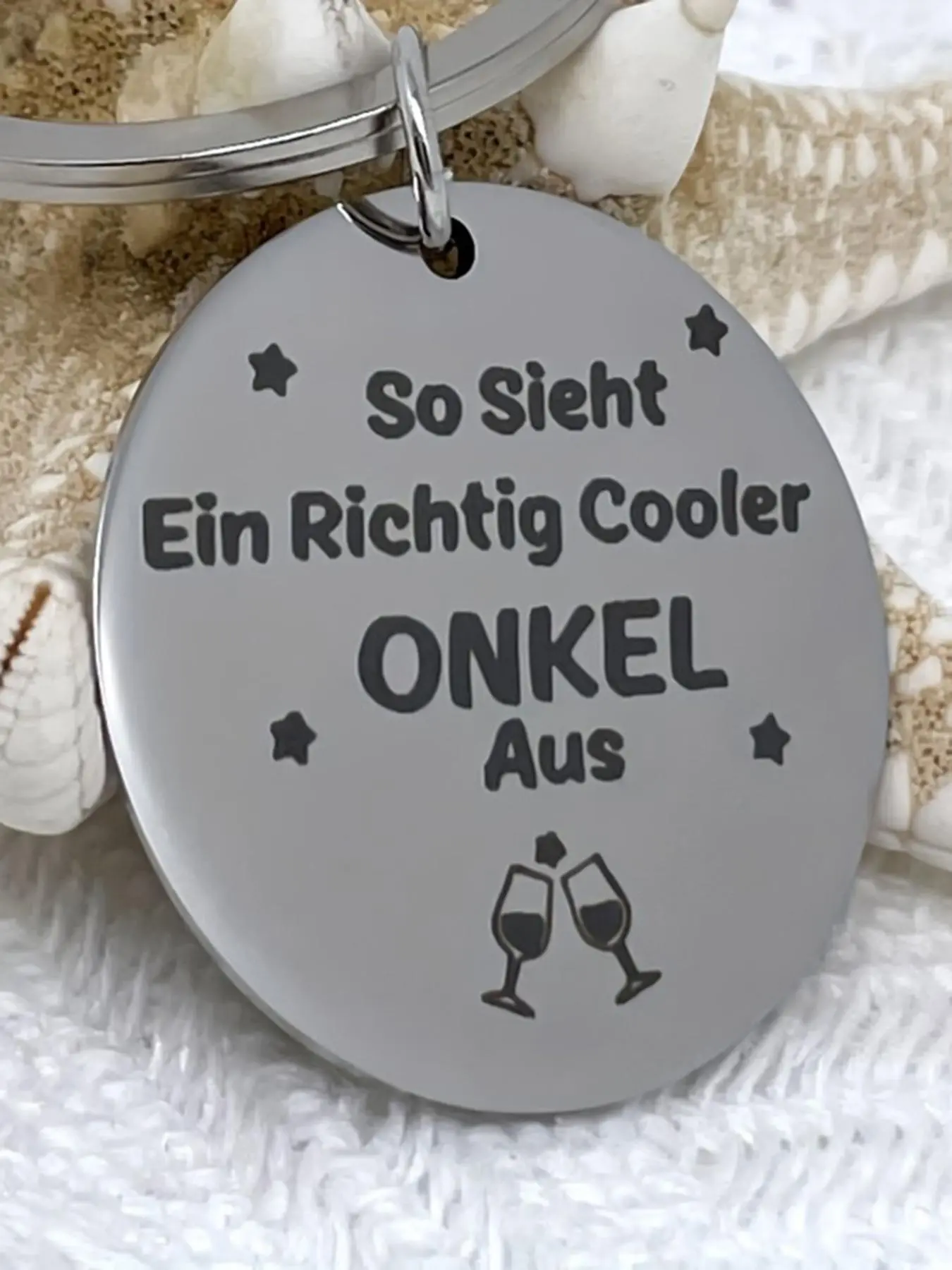 So Sienth Cooler Aus Keychain, Cute Stainless Steel Keychain for Men & Women, Fashion Accessories for Daily Use, Trendy All-match & Exquisite Keychain for Birthday Gift
