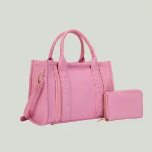 All Leather Large Tote Bags with Matching Wallet & Crossbody Strap - Stylish Business Accessory for Women