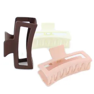 3-Pack XL Hair Claw Clips – Matte 5” Jumbo Clips in Beige, Beaver & Brown – Non-Slip Hold for Thick, Curly or Straight Hair