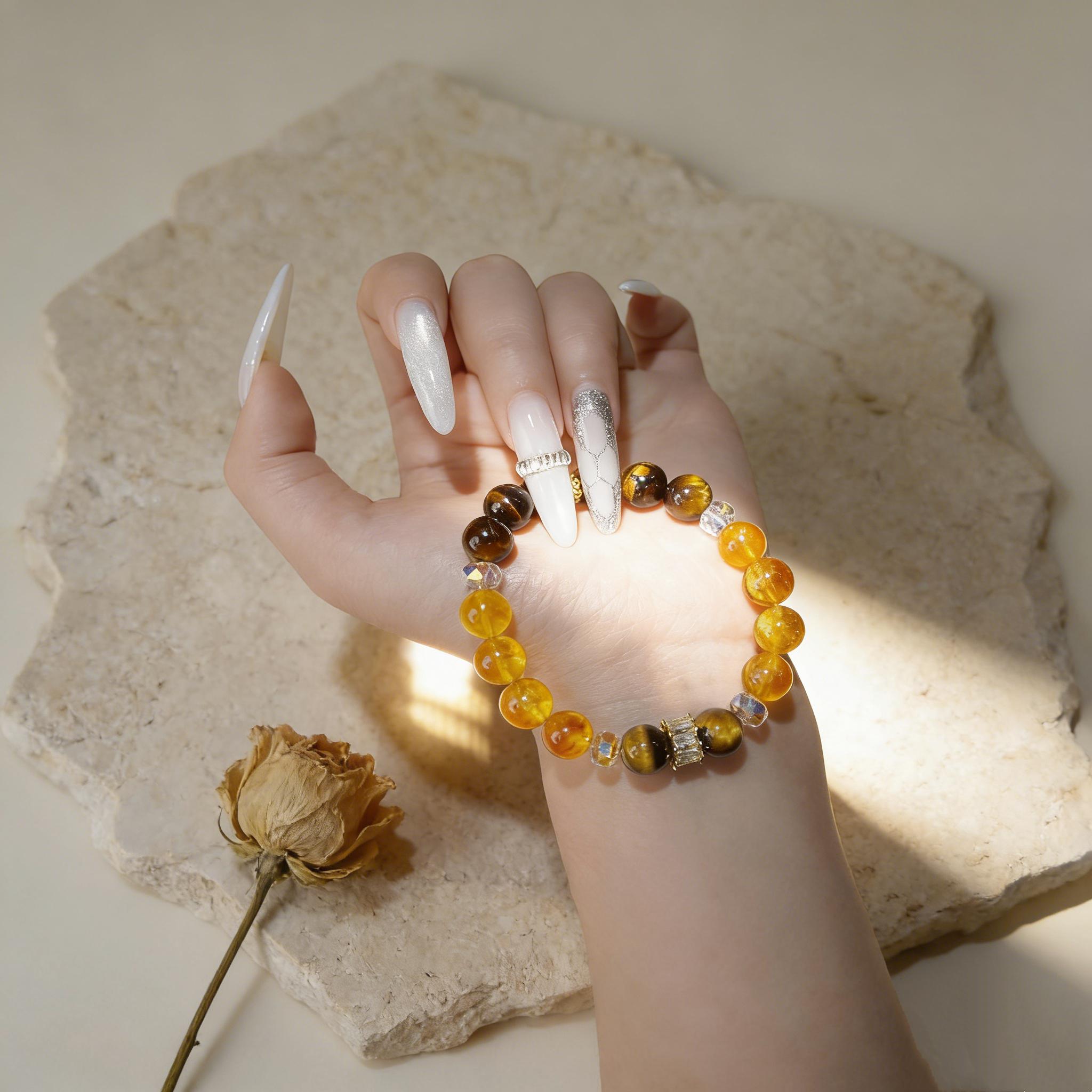 Handcrafted Tiger Eye & Citrine Energy Bracelet – Abundance Alignment Jewelry, Confidence & Protection Citrinel Piece, Intentional Living, Manifestation Accessory, Conscious Luxury Gift