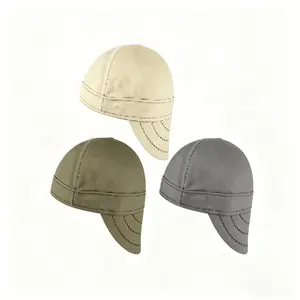 Cross-border Casual Breathable Pure Cotton Cycling Pirate Hat Heat Insulation Dustproof Anti-spatter Welding Safety Headgear in Gray Olive Black