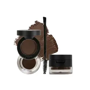 Dual Layer Brow Powder & Gel Set with Brush | Long-Lasting Natural 3D Eyebrow Makeup | Easy to Apply for Daily Use