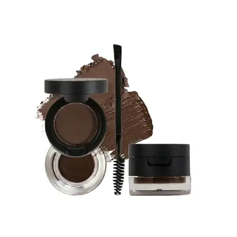 Dual-Layer Eyebrow Powder & Gel Set with Brush - Perfect Brows Set, Eyebrow Thickener, Waterproof Transfer-Proof Long-Lasting Natural 3D Brow Styler Gel for Adults, Easy-to-Apply All-Skin-Types Daily Cosmetic, sohochic