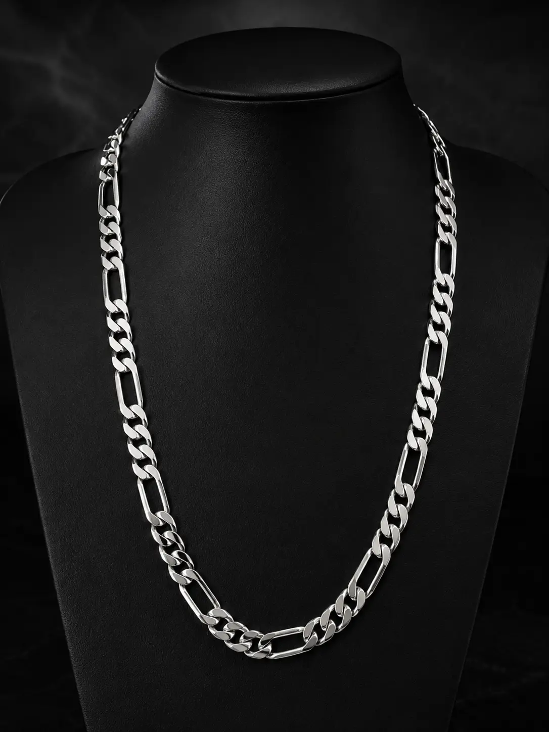 S925 Figaro Chain 10MM in 24'' Inches in 925 Silver Plated No Tarnish / No Fade