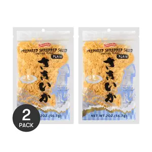SHIRAKIKU Japanese Sanuki Style Squid Strips Original Flavor 2 Pack 2oz