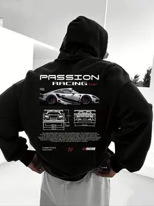 Men's Winter Hooded Sweatshirt Essential Hoodie, Warm Comfortable Printed Pullover, Casual Fitted Thick Fabric, Fall & Winter Wear, Multiple Colors Available