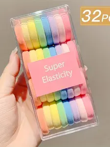 High Elasticity Durable Hair Tie Set, Colorful Plush Hair Bands for Daily Use, Non-Damaging Headbands for Girls, Scrunchies