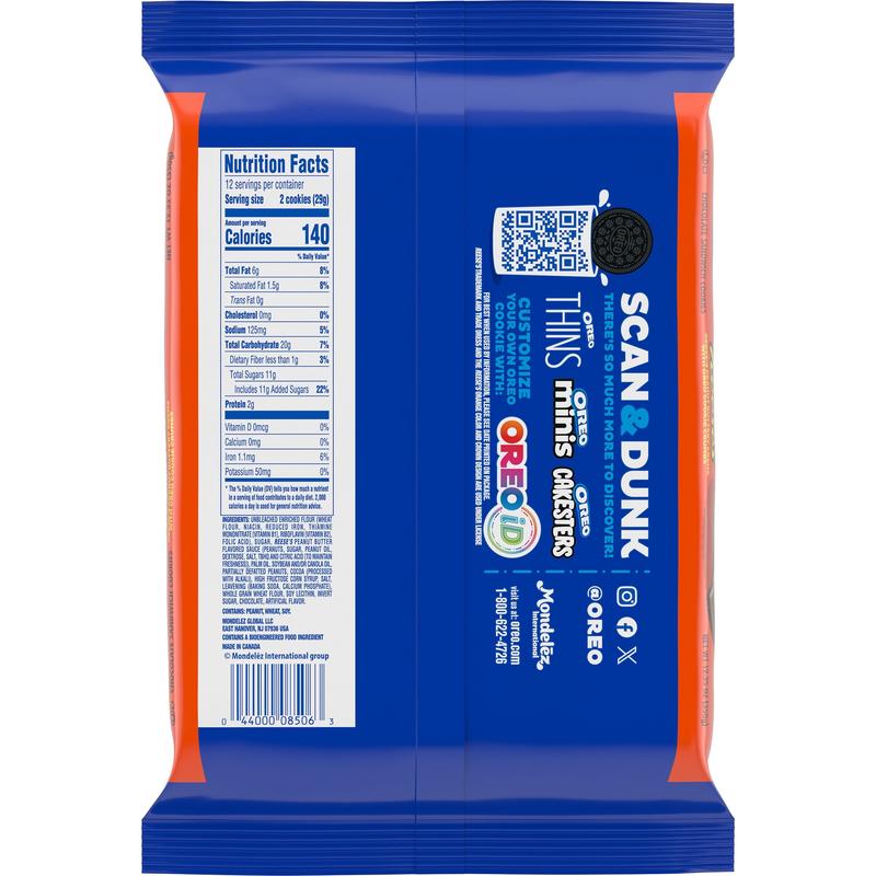 OREO REESE'S Peanut Buttery Creme Chocolate Sandwich Cookies, 12.35 oz