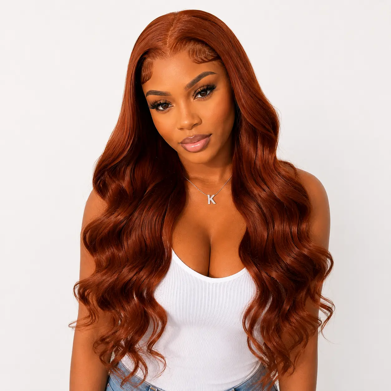 26 inch 13x6 HD Lace Front Wig Body Wave Pre Plucked Natural Hairline Glueless Pre Layered Soft Synthetic Tangle Free curly bang long wavy lace hairline wig Stylist Friendly Wig Beginner Friendly Wig