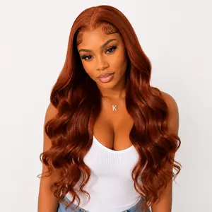 26 inch 13x6 HD Lace Front Wig Body Wave Pre Plucked Natural Hairline Glueless Pre Layered Soft Synthetic Tangle Free curly bang long wavy lace hairline wig Stylist Friendly Wig Beginner Friendly Wig