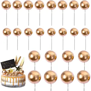 Balls Cake Topper Foam Ball Cake Picks Mini Balloon Cupcake Insert Bubble Balls  Decoration for Wedding Anniversary Graduation Birthday Party