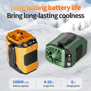 TADEKERU Personal Waist Portable Rechargeable Fan 100 Speeds 10000mAh Power Supply LED Lights 26H Cooling for Outdoor Office Work Hiking