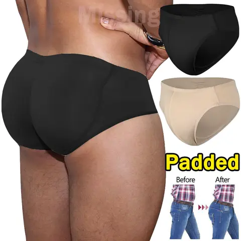 CATTIBOR Men Padded Underwear Briefs Boxers Butt Lifter Hip Enhancer Shorts Pants Shaper With 2 Pads Men Boxer Briefs Shorts,Men Underwear For All Seasons