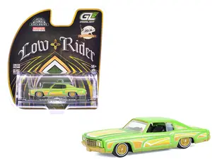 1970 Chevrolet Monte Carlo Lowrider "Michael Heralda Special Ed" Lime Green with Graphics 1/64 Diecast Model Car by Greenlight