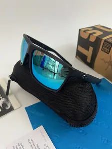 Costa Del Mar Rinconcito Polarized - Matte Black Frame W/Blue, Costa Sunglasses For Men, Stylish, Durable, Versatile, Polarized, Anti-UV/Blue Light, Dust/Windproof – Gift For Him SS1
