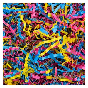 MAGICWATER SUPPLY Fiesta Blend Crinkle Cut Paper for Gift Baskets - Eco-Friendly Shredded Paper Filler for All Occasions - Ideal for Bridesmaid Gifts, Christmas Stuffers & More