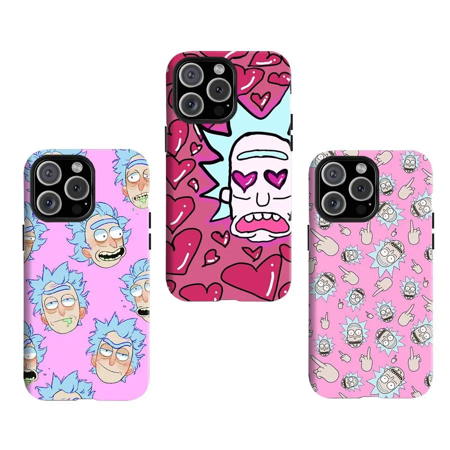 Rick and Morty Pattern Custom Smartphone Case - Weird-Style Handheld Cellphone Protection Cover for iPhone 11-17 Pro Max, Samsung S22-S25 Ultra, Ideal Christmas Thanksgiving Gift