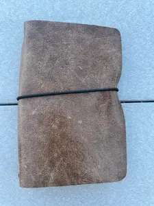 Men’s Minimalist Leather Pocket Journal with Black Inserts