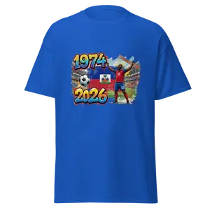 Haiti World Cup Unisex T-Shirt 100% Cotton Front & Back Print Comfortable Breathable Versatile Fit for Fans