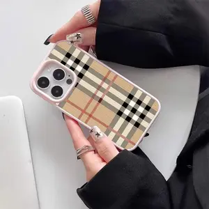 Retro Plaid Texture Pattern Magsafe Case for iPhone 16 15 14 13 12 11 PRO PLUS MAX Hard Acrylic TPU Shockproof Drop Proof Protection Phone Case