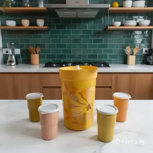 Tupperware 4L Pitcher Set with Matching Glasses