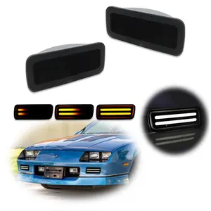 2pcs Smoke Switchback LED Front Turn Signal lamps Corner Light For 1985 1986 1987 1988 1989 1990 1991 1992 Chevy Camaro,Replace OEM GM2520165, GM2521165, 5975681, 5975682