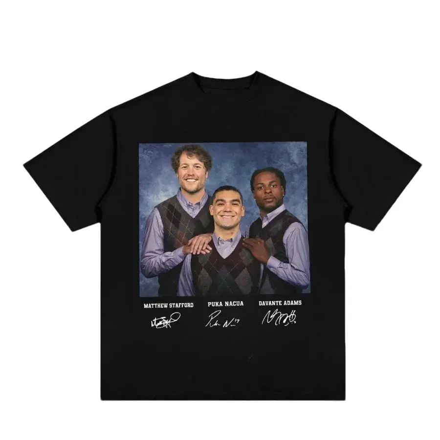 Davante Adams Puka Nacua Matthew Stafford Football Shirt, Los Angeles Football T-shirt, Matthew Stafford T-shirt, Graphic Tees, Unisex Cotton T-shirt, Streetwear Top