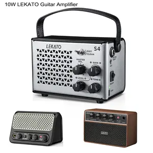 LEKATO S4 Mini Guitar Amplifier Speaker, Portable Electric Guitar Amp 10W, Clean, Distortion, Gain Control, Bluetooth Rechargeable Guitar Amp Portable for Travel, Indoor Practice, The Best Choice for Music Lovers guitarists Girls Boys Friends Gift