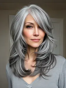 Women's Lace Front Wig, Glueless Half Wig, Medium-Length Curly Hair, Natural Comfortable Style, Fashionable Mature Look, Lightweight Breathable Design