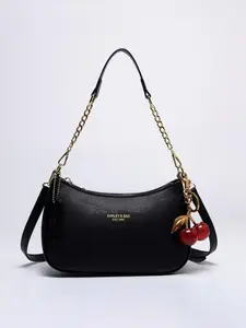 Women's Solid Color PU Leather Shoulder Bag, Adjustable Strap Office Handbag Casual Crossbody Bag, Fashionable Durable Design for Daily Use, Crossbody Chain Bag, Crossbody Shoulder Bags