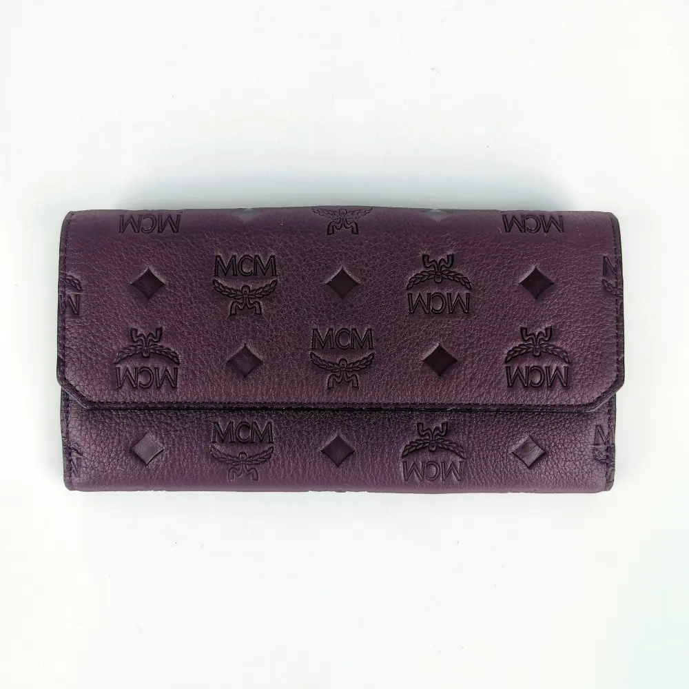 Pre-owned MCM Aren Continental Fashionable Wallet Embossed Genuine Leather Wallet, Genuine Leather Wallets【958】