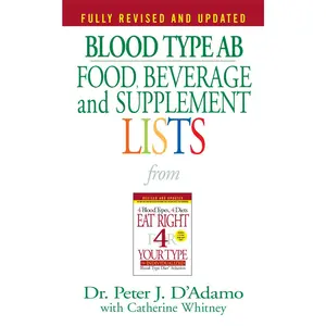 USED-Blood Type AB Food, Beverage and Supplement Lists by D'Adamo, Peter J. (Mass Market Paperback)