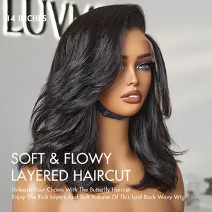 LUVME Effortlessly Chic Layered Haircut Wavy Glueless HD Minimalist Lace Short Wig Black Friday Sale — Save Big Now!