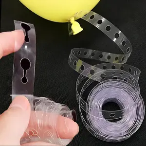 1 Roll 393inch Plastic Balloon Chain Buckle, Double Hole Arch Ribbon, for Birthday, Wedding, Party, Christmas, Halloween Decoration- No Electricity Needed, Featherless, Balloon Garland